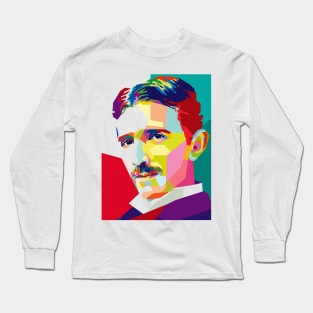 Tesla in pop art Long Sleeve T-Shirt